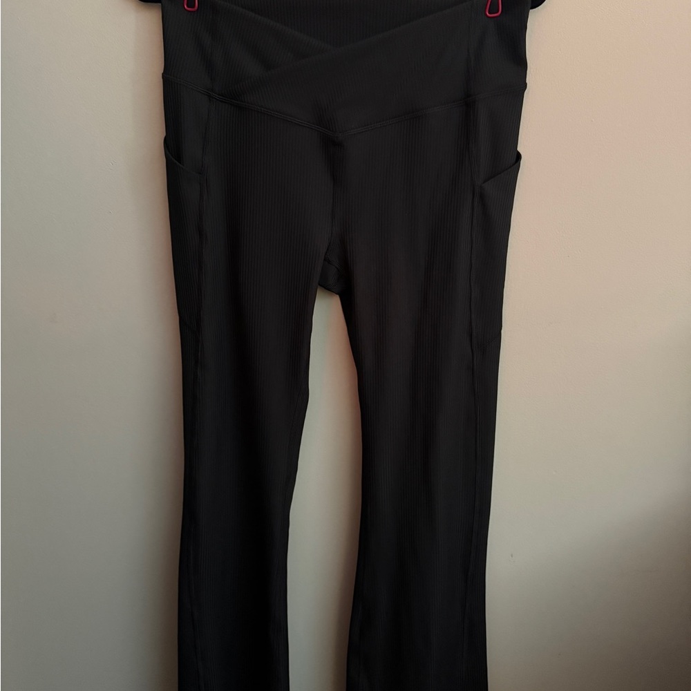 Fabletics Black Boot Cut Flare Pants with High Waist